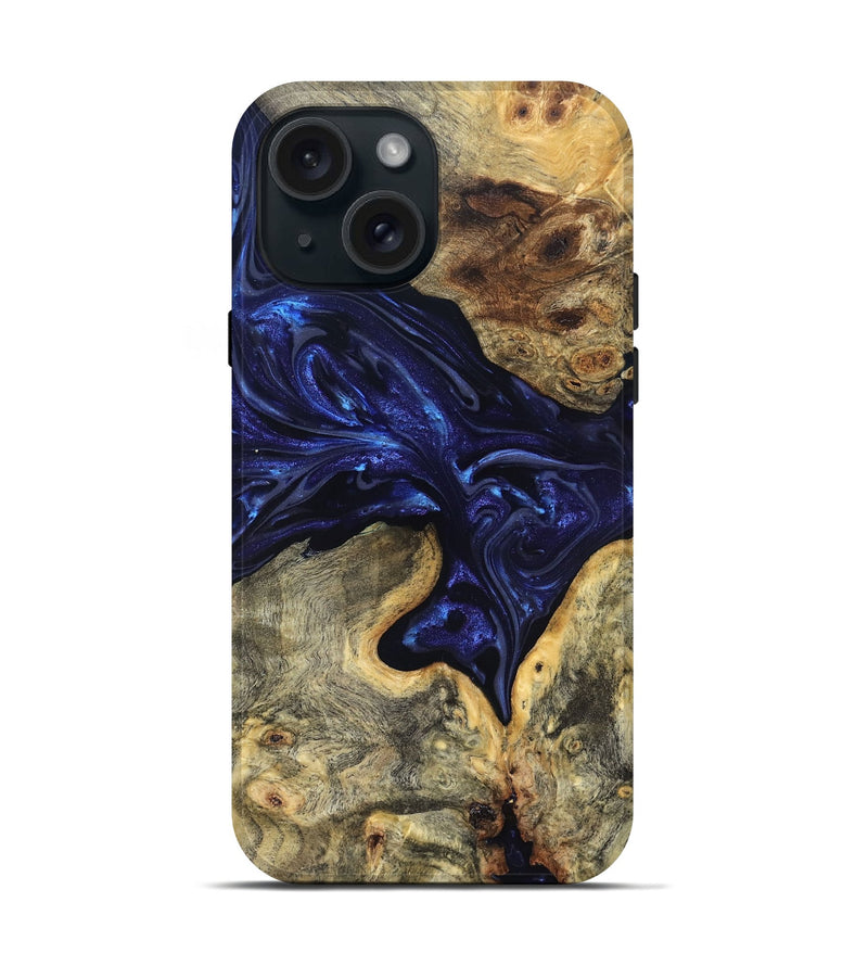 iPhone 15 Wood Live Edge Phone Case - Inaya (Purple, 819334)