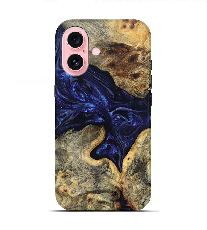 iPhone 16 Wood Live Edge Phone Case - Inaya (Purple, 819334)