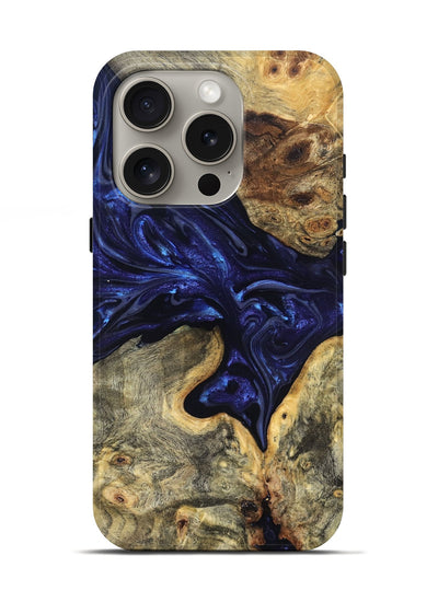 iPhone 16 Pro Wood Live Edge Phone Case - Inaya (Purple, 819334)