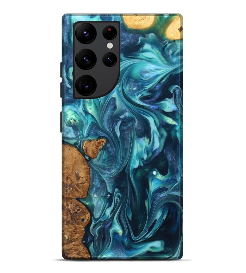 Galaxy S22 Ultra ResinArt Live Edge Phone Case - Madisen (Ancient Olive, 819335)