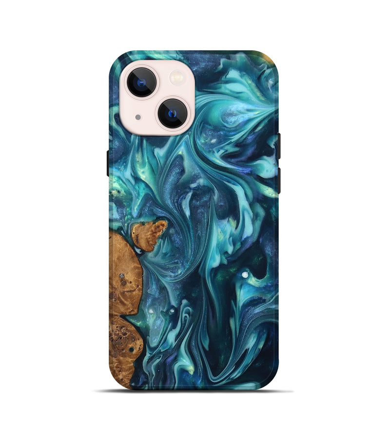 iPhone 13 mini ResinArt Live Edge Phone Case - Madisen (Ancient Olive, 819335)