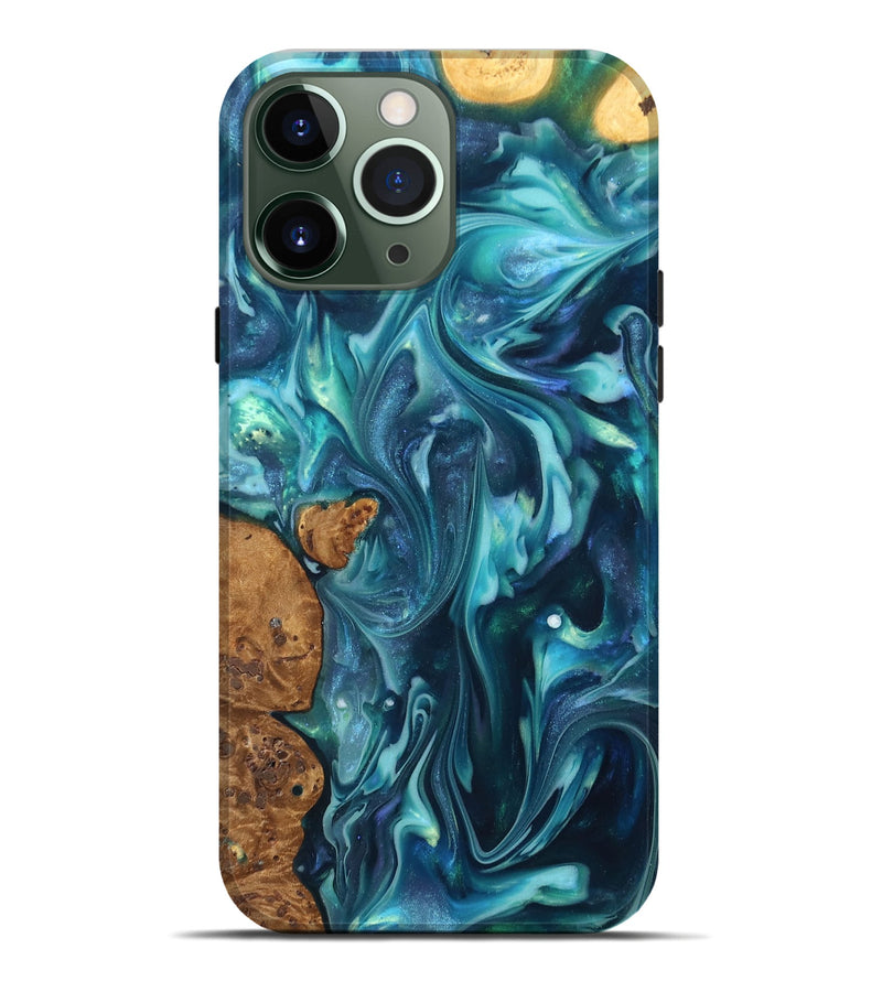 iPhone 13 Pro Max ResinArt Live Edge Phone Case - Madisen (Ancient Olive, 819335)