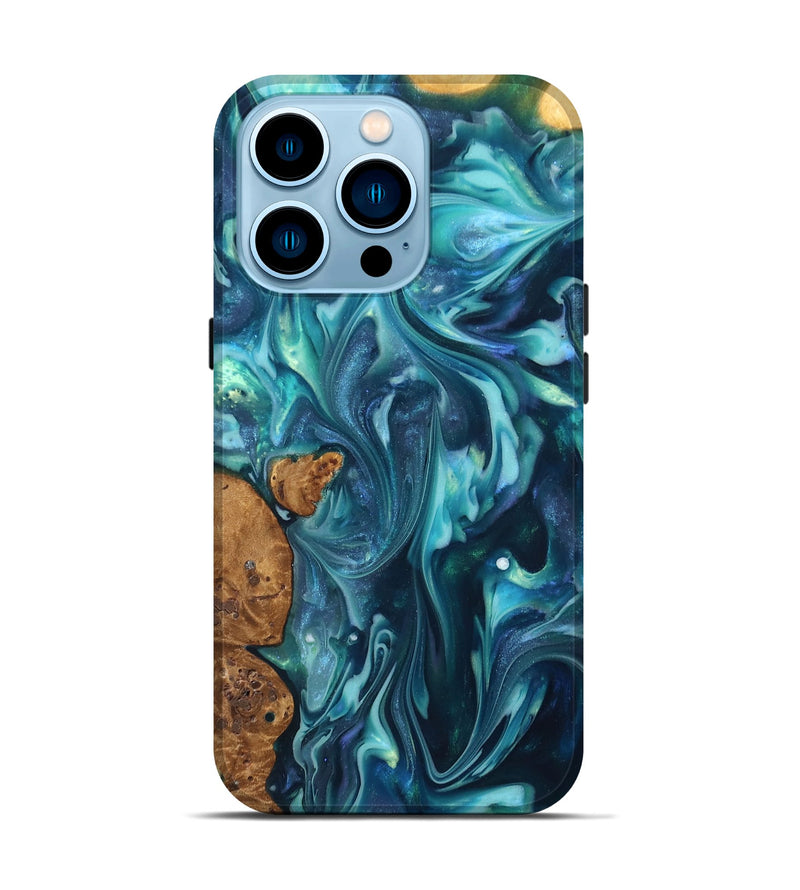 iPhone 14 Pro ResinArt Live Edge Phone Case - Madisen (Ancient Olive, 819335)