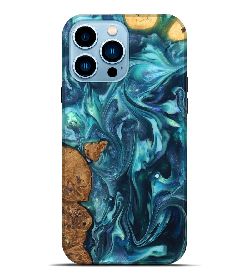 iPhone 14 Pro Max ResinArt Live Edge Phone Case - Madisen (Ancient Olive, 819335)