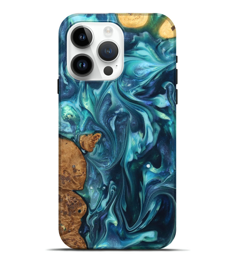 iPhone 15 Pro Max ResinArt Live Edge Phone Case - Madisen (Ancient Olive, 819335)