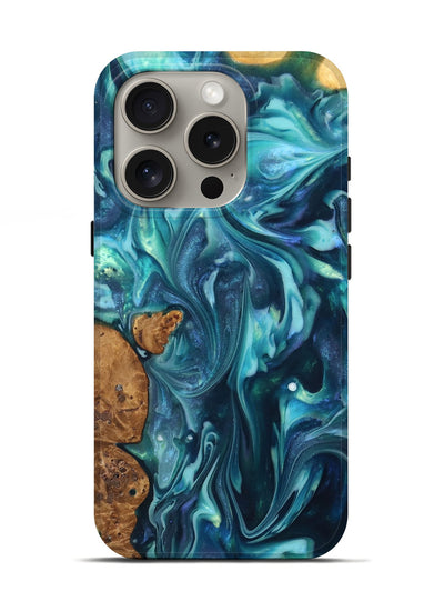 iPhone 16 Pro ResinArt Live Edge Phone Case - Madisen (Ancient Olive, 819335)