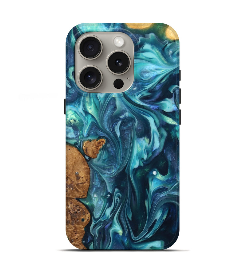 iPhone 16 Pro ResinArt Live Edge Phone Case - Madisen (Ancient Olive, 819335)