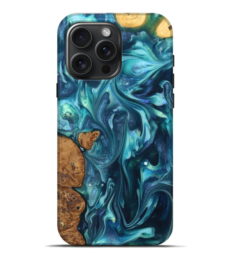iPhone 16 Pro Max ResinArt Live Edge Phone Case - Madisen (Ancient Olive, 819335)