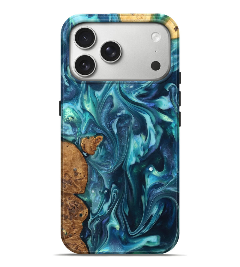 iPhone 17 Pro Max ResinArt Live Edge Phone Case - Madisen (Ancient Olive, 819335)