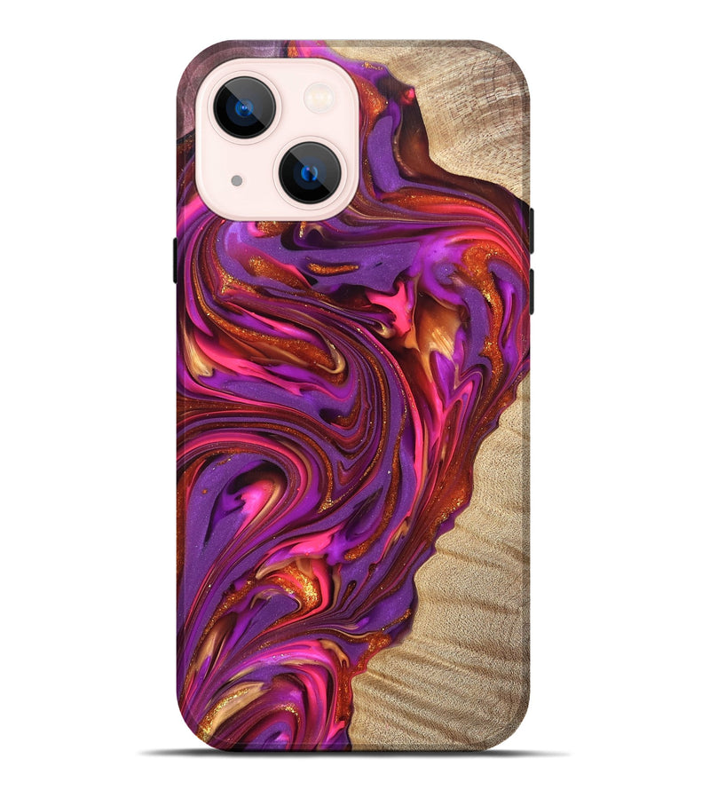 iPhone 14 Plus Wood Live Edge Phone Case - Devonta (Red, 819336)