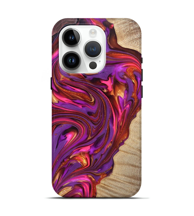 iPhone 15 Pro Wood Live Edge Phone Case - Devonta (Red, 819336)