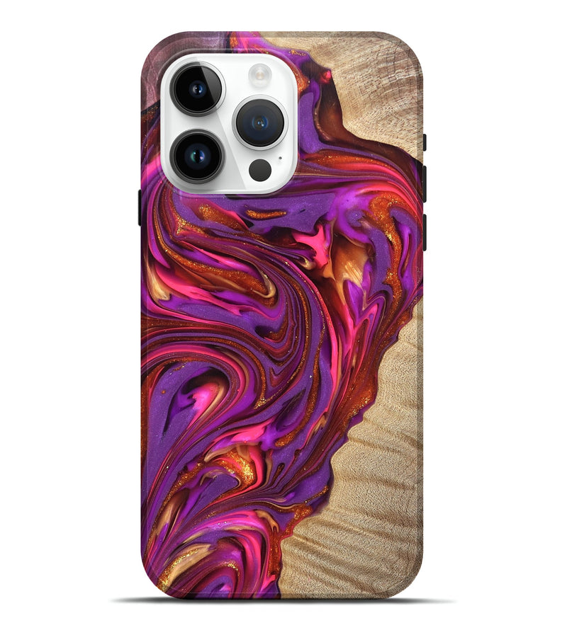 iPhone 15 Pro Max Wood Live Edge Phone Case - Devonta (Red, 819336)