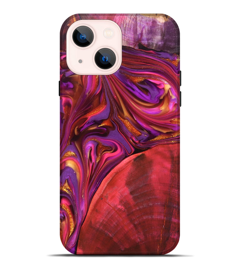 iPhone 14 Plus Wood Live Edge Phone Case - Dane (Red, 819337)