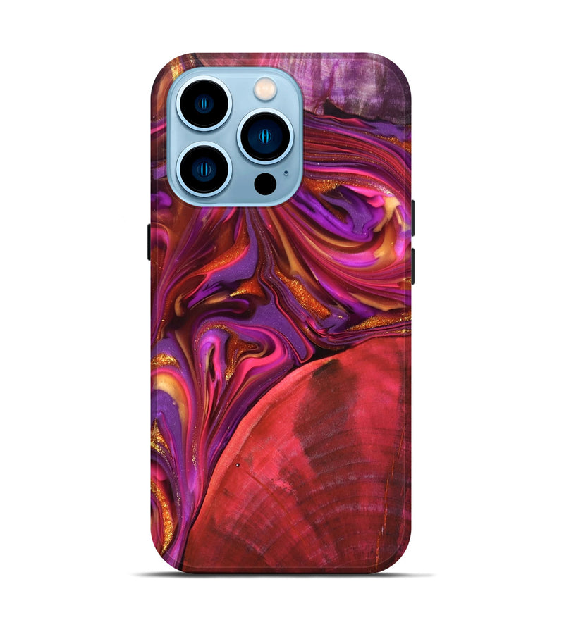 iPhone 14 Pro Wood Live Edge Phone Case - Dane (Red, 819337)