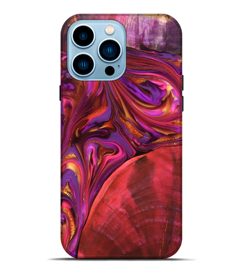 iPhone 14 Pro Max Wood Live Edge Phone Case - Dane (Red, 819337)