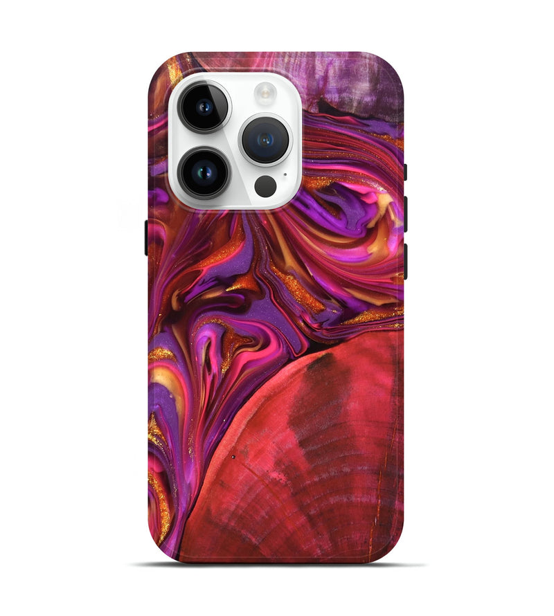 iPhone 15 Pro Wood Live Edge Phone Case - Dane (Red, 819337)