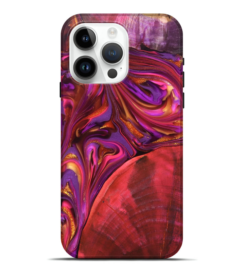 iPhone 15 Pro Max Wood Live Edge Phone Case - Dane (Red, 819337)