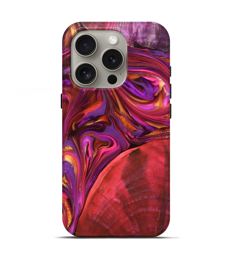 iPhone 16 Pro Wood Live Edge Phone Case - Dane (Red, 819337)