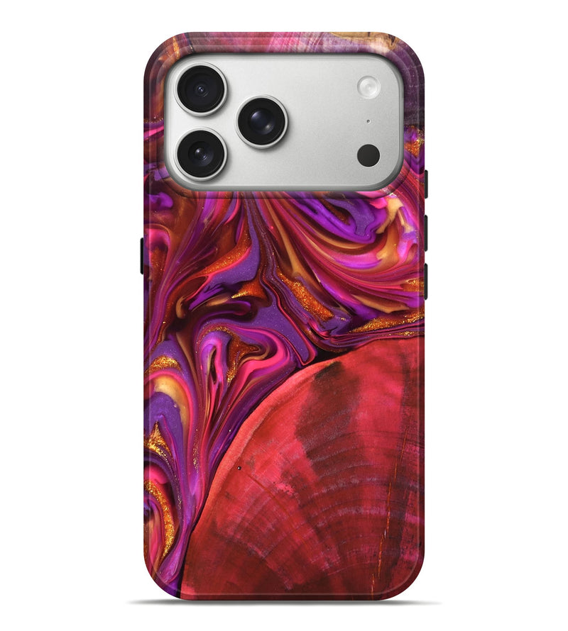 iPhone 17 Pro Max Wood Live Edge Phone Case - Dane (Red, 819337)