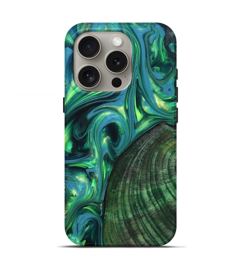 iPhone 16 Pro Wood Live Edge Phone Case - Gus (Neon, 819338)