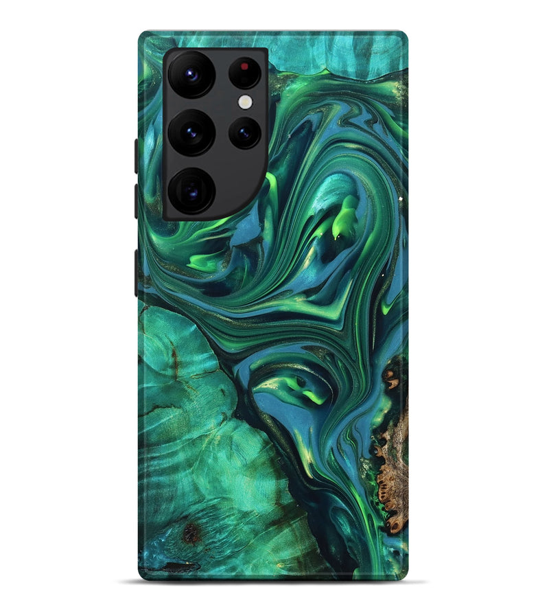 Galaxy S22 Ultra ResinArt Live Edge Phone Case - Emersyn (Green, 819339)