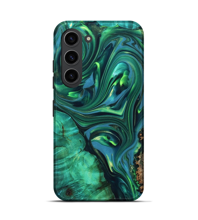 Galaxy S23 ResinArt Live Edge Phone Case - Emersyn (Green, 819339)