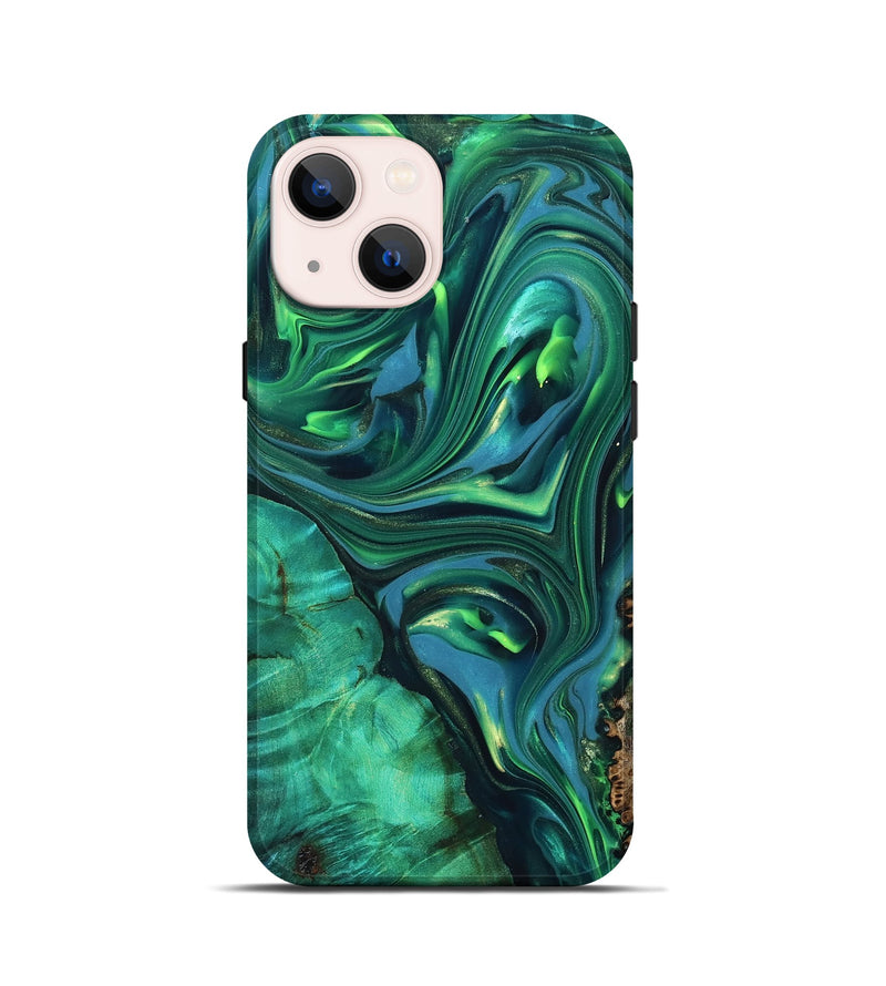 iPhone 13 mini ResinArt Live Edge Phone Case - Emersyn (Green, 819339)