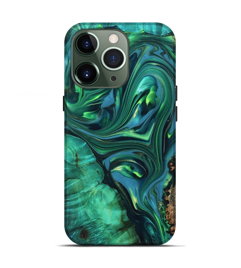 iPhone 13 Pro ResinArt Live Edge Phone Case - Emersyn (Green, 819339)
