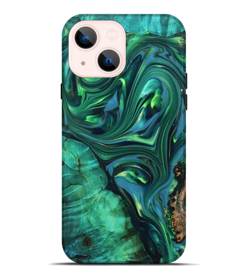 iPhone 14 Plus ResinArt Live Edge Phone Case - Emersyn (Green, 819339)