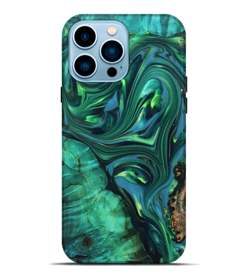 iPhone 14 Pro Max ResinArt Live Edge Phone Case - Emersyn (Green, 819339)