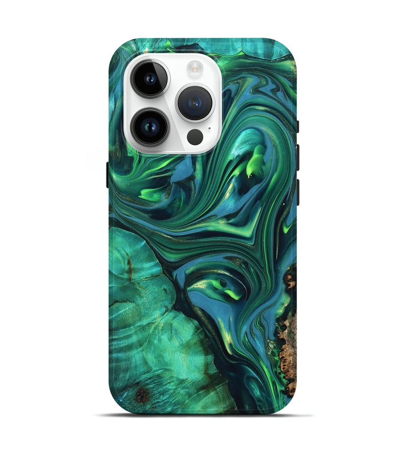 iPhone 15 Pro ResinArt Live Edge Phone Case - Emersyn (Green, 819339)