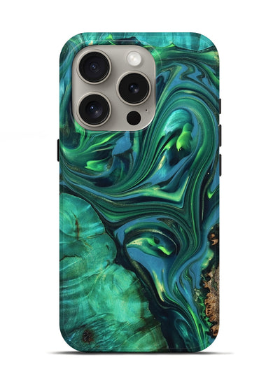 iPhone 16 Pro ResinArt Live Edge Phone Case - Emersyn (Green, 819339)