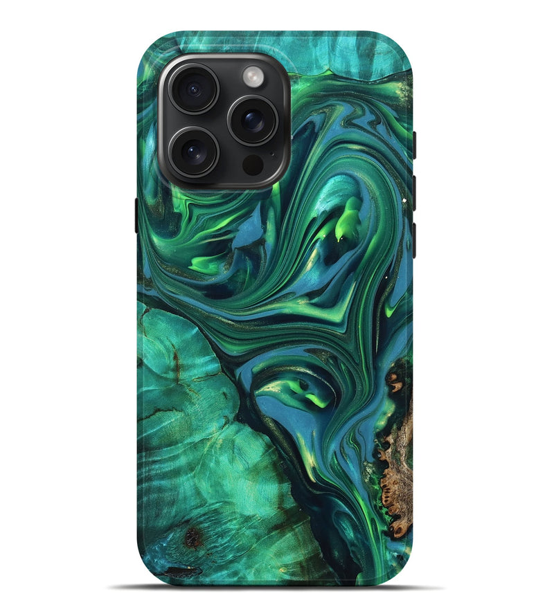 iPhone 16 Pro Max ResinArt Live Edge Phone Case - Emersyn (Green, 819339)