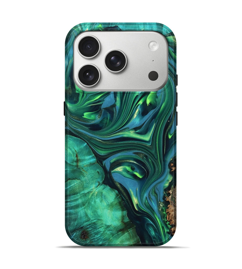 iPhone 17 Pro ResinArt Live Edge Phone Case - Emersyn (Green, 819339)