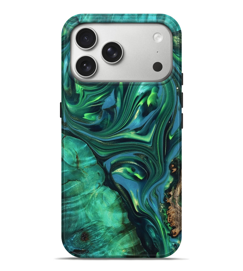 iPhone 17 Pro Max ResinArt Live Edge Phone Case - Emersyn (Green, 819339)