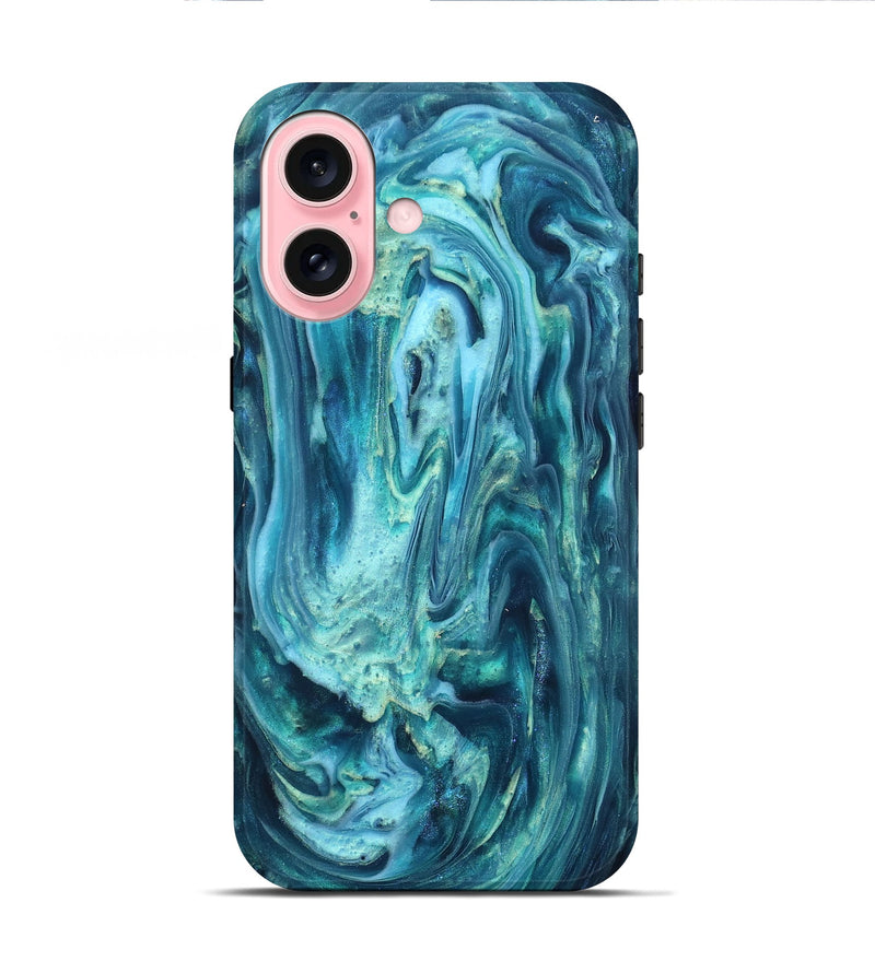 iPhone 16 ResinArt Live Edge Phone Case - Legend (Blue, 819340)