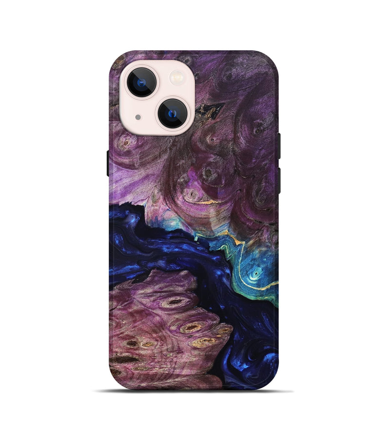 iPhone 13 mini Wood Live Edge Phone Case - Tracie (Purple, 819343)