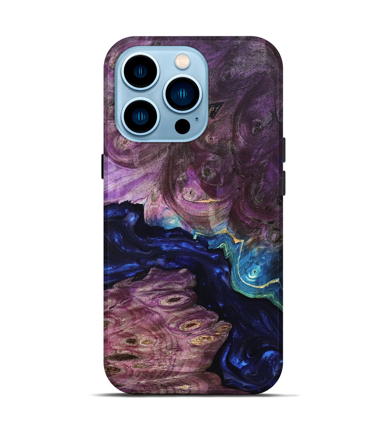 iPhone 14 Pro Wood Live Edge Phone Case - Tracie (Purple, 819343)