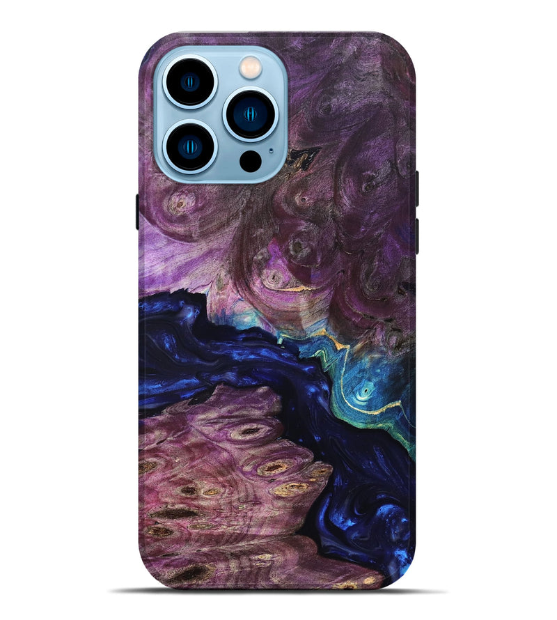iPhone 14 Pro Max Wood Live Edge Phone Case - Tracie (Purple, 819343)