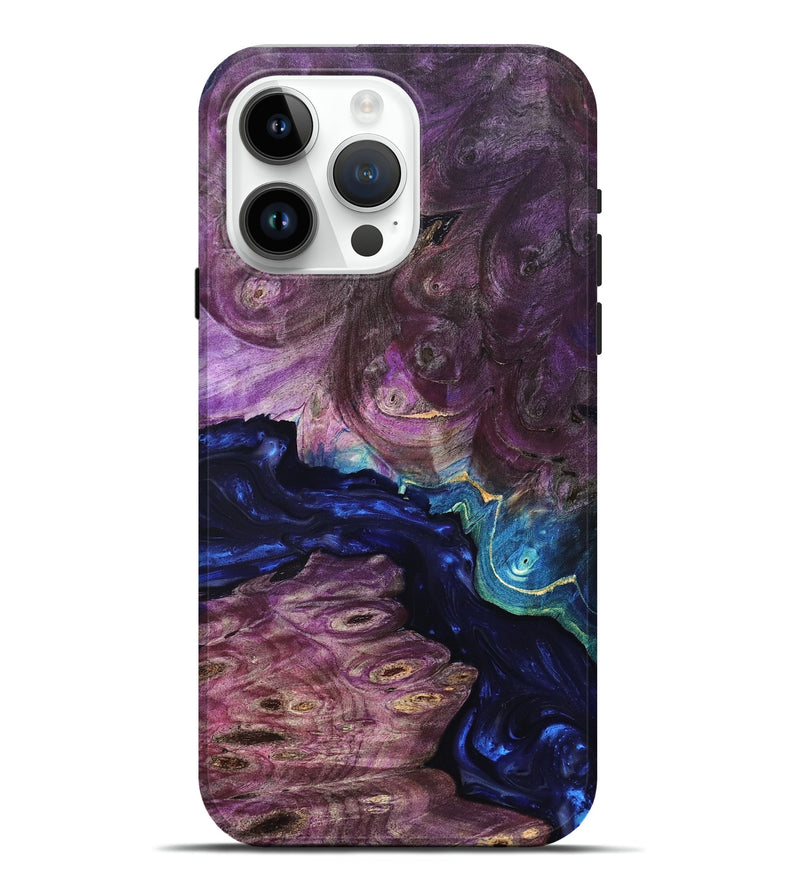 iPhone 15 Pro Max Wood Live Edge Phone Case - Tracie (Purple, 819343)
