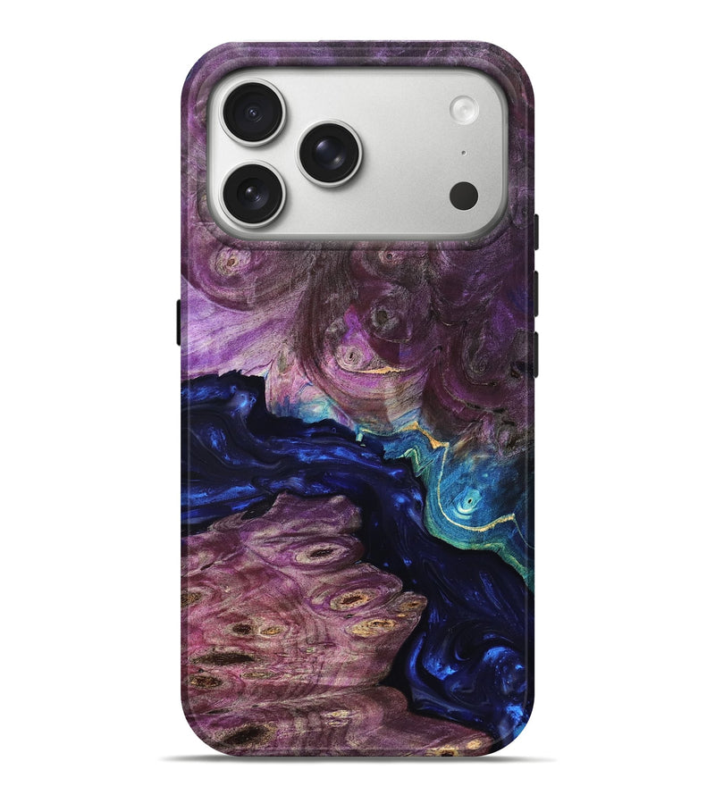 iPhone 17 Pro Max Wood Live Edge Phone Case - Tracie (Purple, 819343)