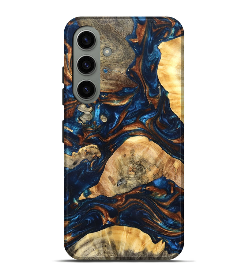 Galaxy S24 Plus Wood Live Edge Phone Case - Eiden (Teal & Gold, 819344)