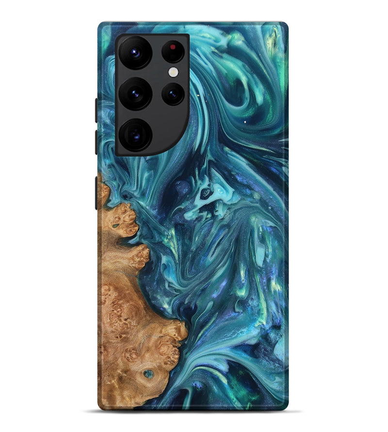 Galaxy S22 Ultra Wood Live Edge Phone Case - Brisa (Blue, 819345)