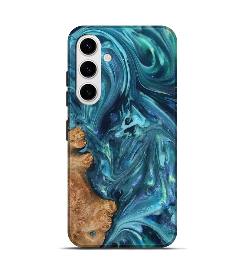 Galaxy S25 Wood Live Edge Phone Case - Brisa (Blue, 819345)