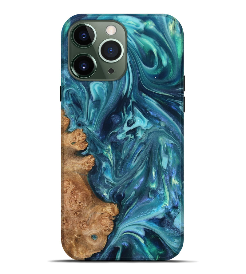 iPhone 13 Pro Max Wood Live Edge Phone Case - Brisa (Blue, 819345)