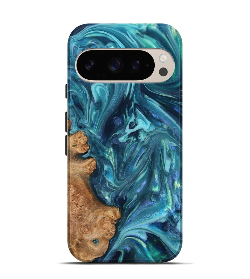 Pixel 10 Pro Wood Live Edge Phone Case - Brisa (Blue, 819345)