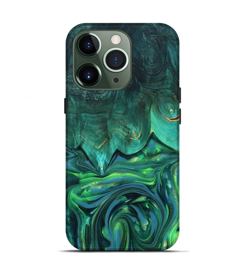 iPhone 13 Pro Wood Live Edge Phone Case - Zion (Green, 819347)