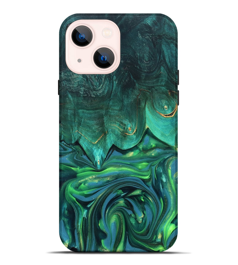 iPhone 14 Plus Wood Live Edge Phone Case - Zion (Green, 819347)