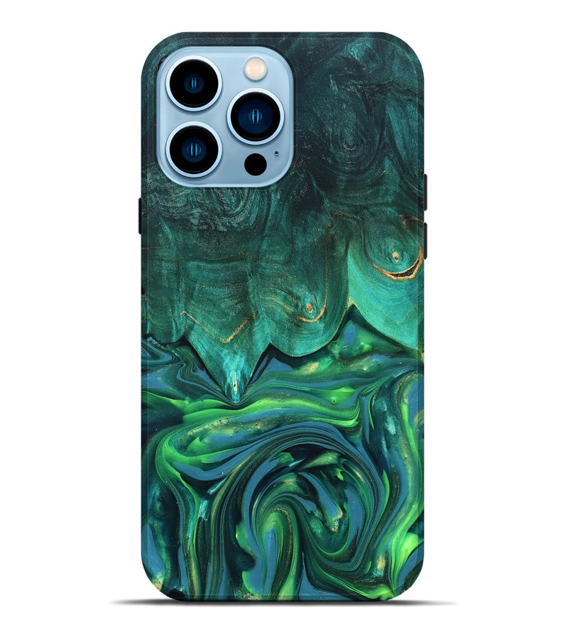 iPhone 14 Pro Max Wood Live Edge Phone Case - Zion (Green, 819347)