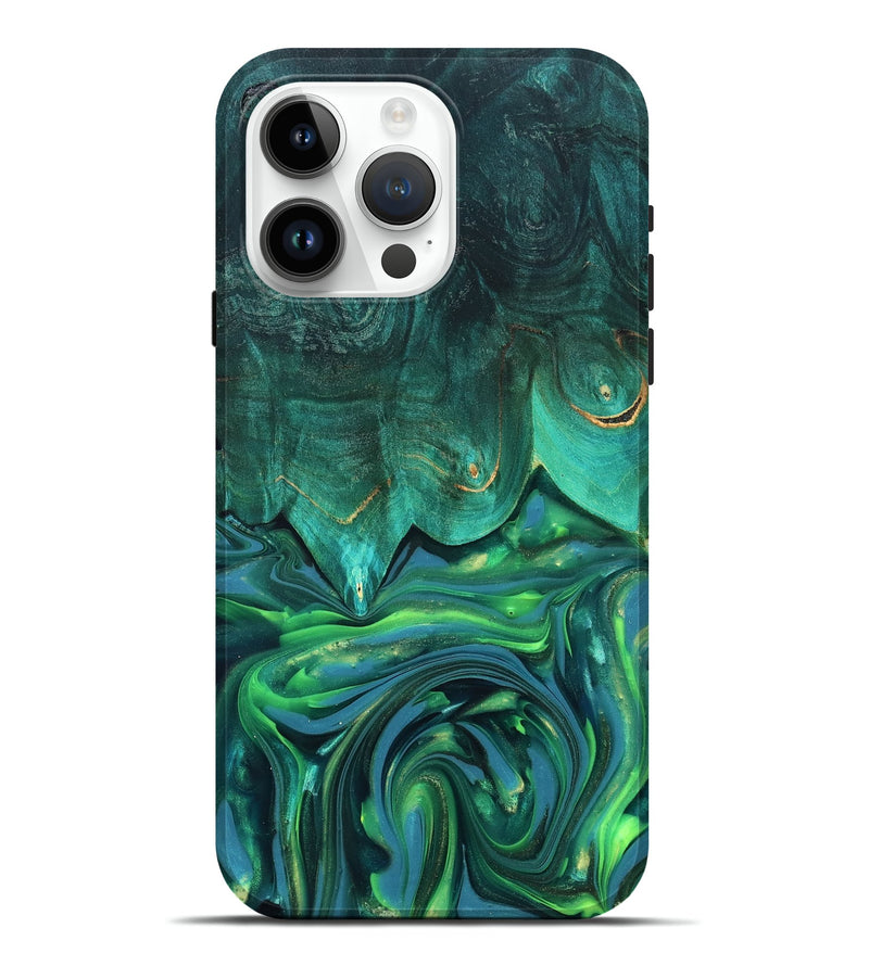iPhone 15 Pro Max Wood Live Edge Phone Case - Zion (Green, 819347)
